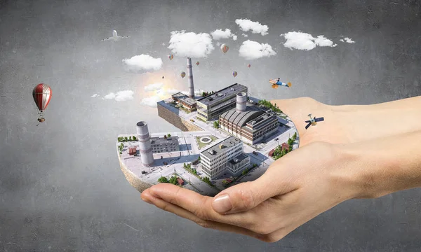 Endüstriyel yapı kavramı. Karışık teknik