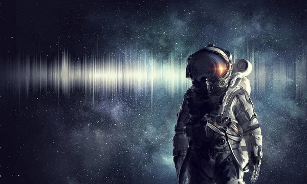 Περιπέτεια του αστροναύτη. Μικτή τεχνική — Φωτογραφία Αρχείου