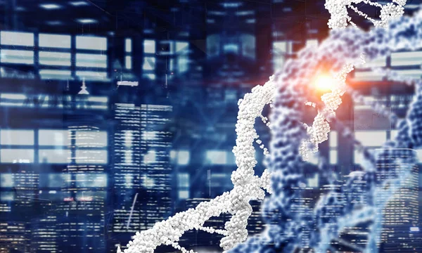 Спираль молекулы ДНК. Смешанные медиа — стоковое фото