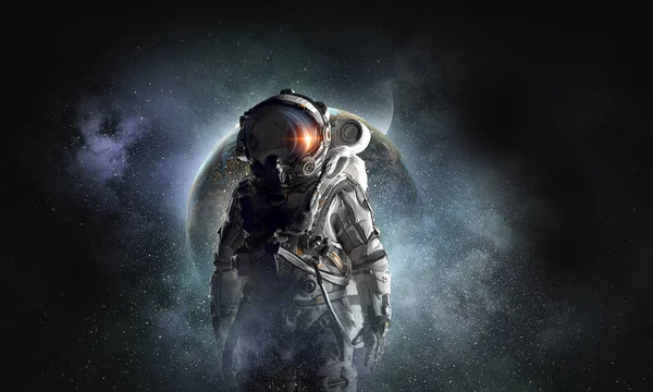 Aventura del astronauta. Medios mixtos — Foto de Stock