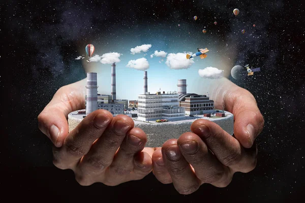 Endüstriyel yapı kavramı. Karışık teknik