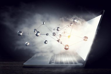 Sosyal bağlantı ve ağ. Karışık teknik