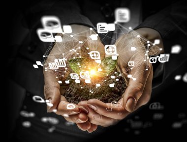 Sosyal etkileşim kavramı. 3D render