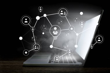 Sosyal bağlantı ve ağ. Karışık teknik