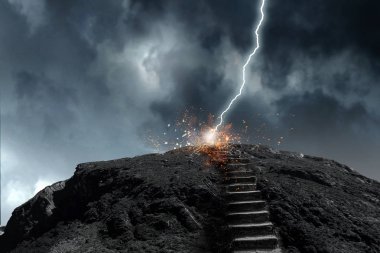 Taş yolu. Karışık teknik