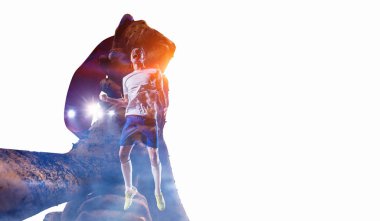 Büyük zaferini kutluyor. Karışık teknik