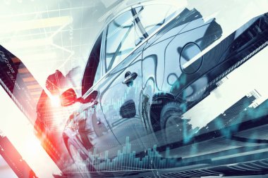 Zarif araba kapatma. Karışık teknik