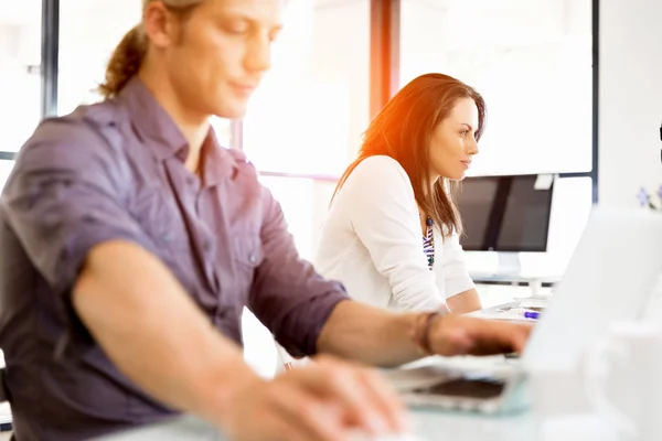 Handsome businessman working at computer — Stock Photo, Image