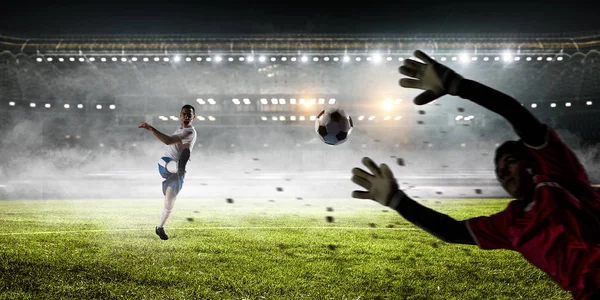 De beste momenten van voetbal. Mixed media — Stockfoto