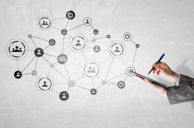 Sosyal ağ bağlantısı. Karışık teknik