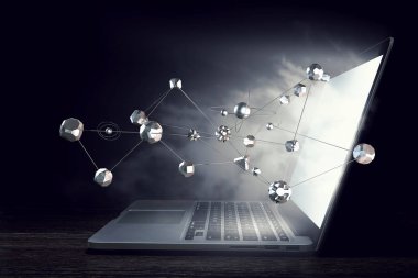 Sosyal bağlantı ve ağ. Karışık teknik