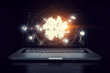 Sosyal bağlantı ve ağ. Karışık teknik