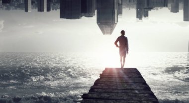 Büyük şehrin ritmi. Karışık teknik