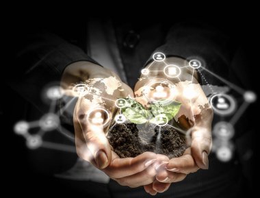 Sosyal etkileşim kavramı. 3D render