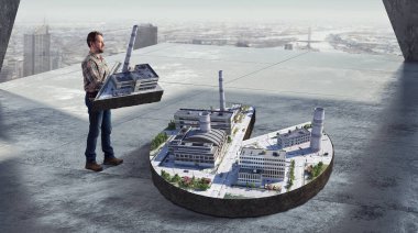 Endüstriyel yapı kavramı. Karışık teknik