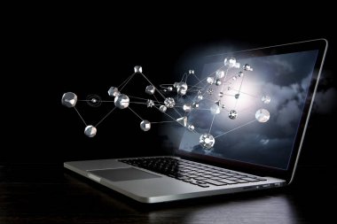 Sosyal bağlantı ve ağ. Karışık teknik