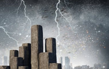 Beton sütun grafiği olarak. Karışık teknik