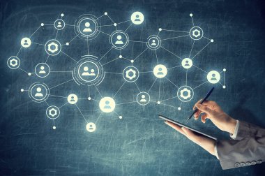 Sosyal ağ bağlantısı. Karışık teknik