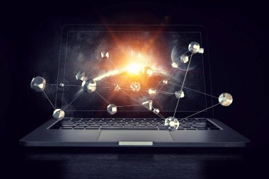 Sosyal bağlantı ve ağ. Karışık teknik