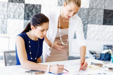 Ofiste iki bayan meslektaşım var.