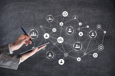 Sosyal ağ bağlantısı. Karışık teknik