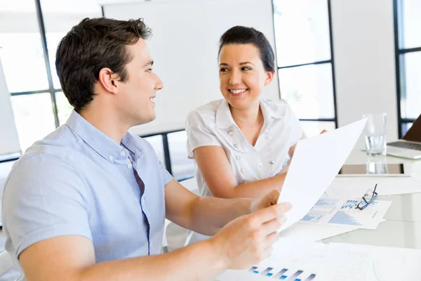 Image of two young business people in office — Stock Photo, Image