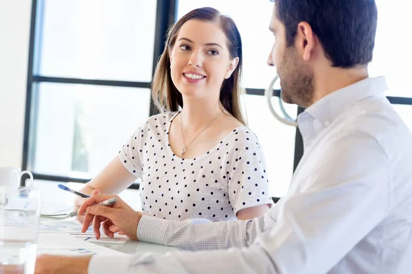 Image of two young business people in office — Stock Photo, Image