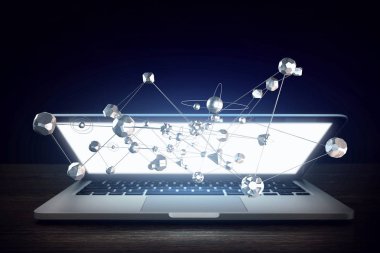 Sosyal bağlantı ve ağ. Karışık teknik