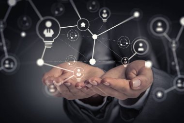 Sosyal etkileşim kavramı. 3D render