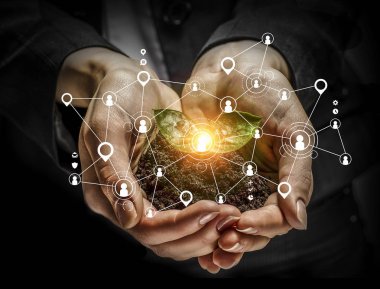 Sosyal etkileşim kavramı. 3D render