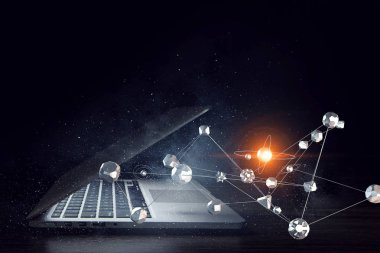 Sosyal bağlantı ve ağ. Karışık teknik