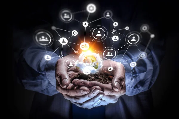 Sosyal etkileşim kavramı. 3D render