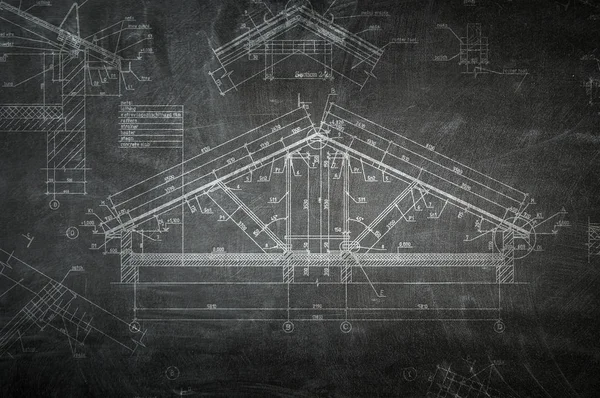 Progetto di ingegneria disegnato. Mezzi misti — Foto Stock