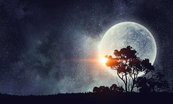 Full moon in sky — Stock Photo, Image