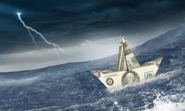 Konzept der Finanzkrise. Gemischte Medien — Stockfoto