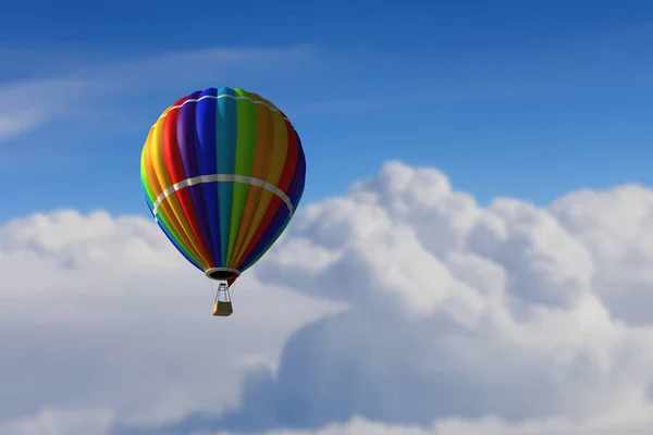 Aerostat galleggiante nel cielo diurno. Mezzi misti — Foto Stock