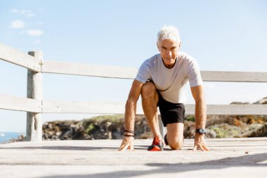 Runner yarış başlatmak hazırlanıyor