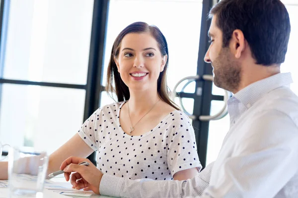 Image of two young business people in office — Stock Photo, Image