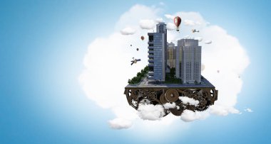 Modern şehir kavramı. Karışık teknik