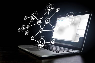 Sosyal bağlantı ve ağ. Karışık teknik