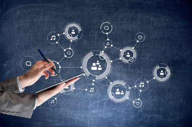 Sosyal ağ bağlantısı. Karışık teknik