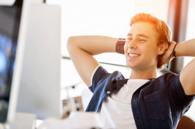 Genç işadamı rahat