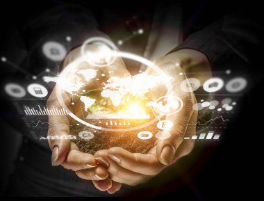 Sosyal etkileşim kavramı. 3D render