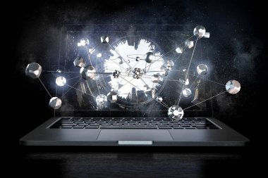 Sosyal bağlantı ve ağ. Karışık teknik