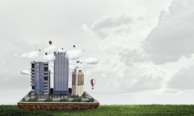 Modern şehir kavramı. Karışık teknik