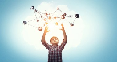 Sosyal ağlar ve çocuklar. Karışık teknik