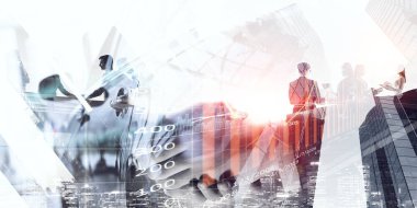 Modern iş yaşam. Karışık teknik