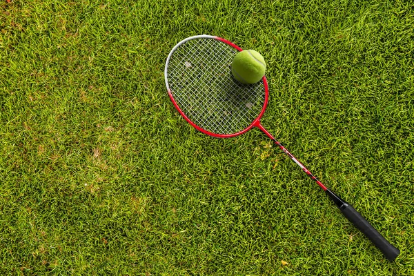 Tennis ball on the court — Stock Photo, Image