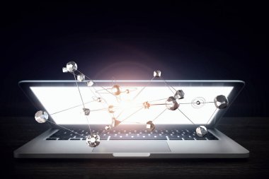 Sosyal bağlantı ve ağ. Karışık teknik