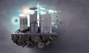 Modern şehir kavramı. Karışık teknik